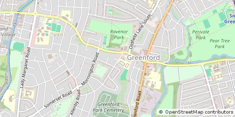 Map of Greenford, Middlesex