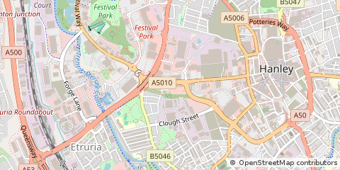 Map of Stoke-on-Trent, Staffordshire
