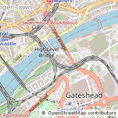 Map of Gateshead, Tyne and Wear