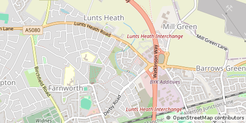 Map of Widnes, Cheshire