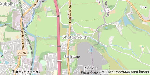 Map of Bury, Lancashire
