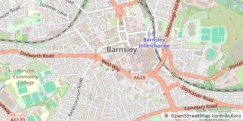 Map of Barnsley, South Yorkshire