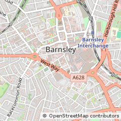 Map of Barnsley, South Yorkshire