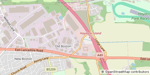 Map of Haydock, Merseyside
