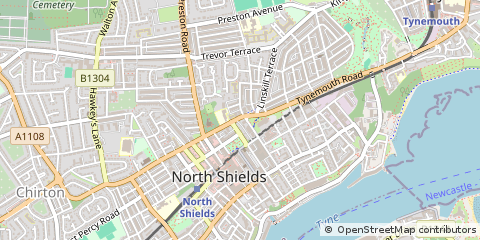 Map of North Shields, Tyne & Wear