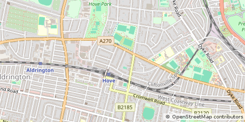 Map of Hove, East Susssex