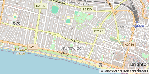 Map of Hove, East Sussex