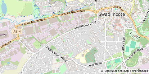 Map of Swadlincote, Derbyshire