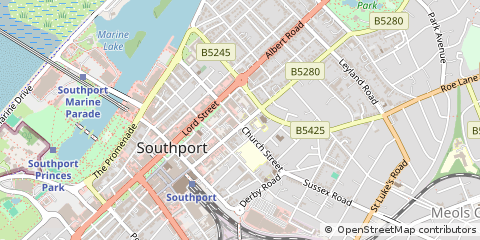 Map of Southport, Lancashire