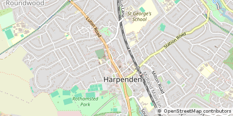 Map of Harpenden, Herts