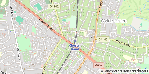 Map of Sutton Coldfield, West Midlands