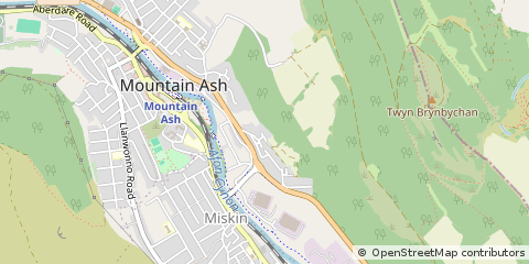 Map of Mountain ASH, South Wales