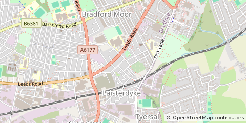 Map of Bradford, West Yorkshire