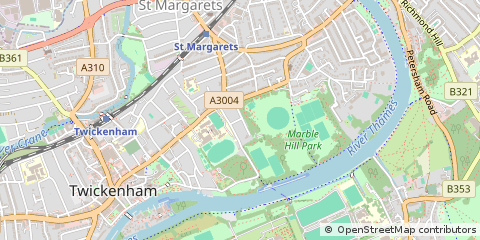 Map of Twickenham, Surrey