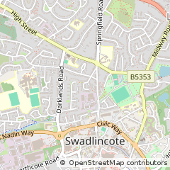 Map of Swadlincote, Derbyshire