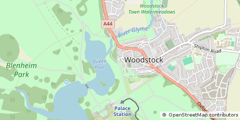 Map of Woodstock, Oxon