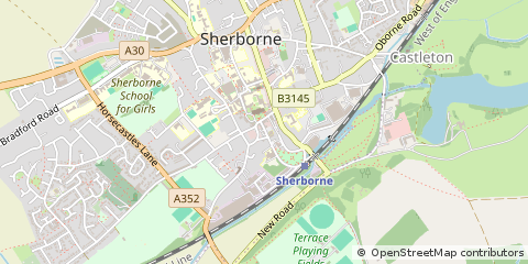 Map of Sherborne, Dorset