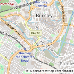 Map of Burnley, Lancashire