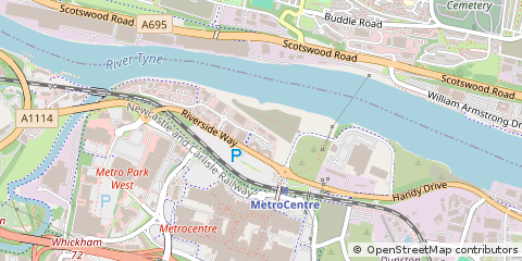 Map of Gateshead