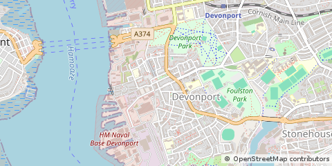 Map of Plymouth, Devon