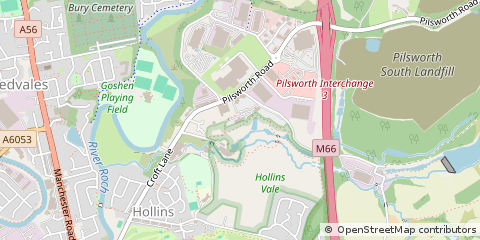 Map of Bury, Lancashire