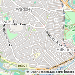 Map of Sheffield, South Yorkshire