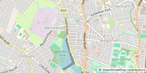 Map of Belfast, County Antrim