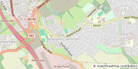 Map of Barnsley, South Yorkshire