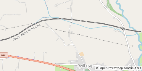 Map of Pwll Trap, Carmarthenshire