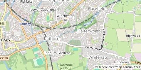 Map of Romsey, Hampshire