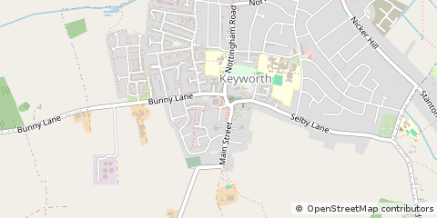 Map of Keyworth, Nottinghamshire