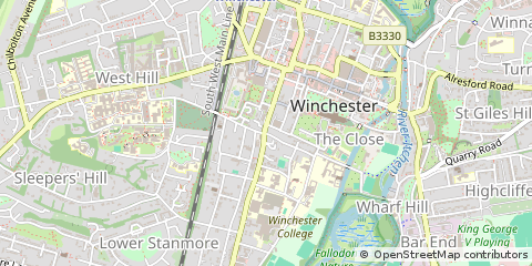 Map of Winchester, Hampshire