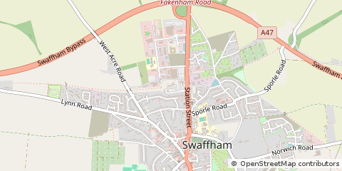 Map of Swaffham, Norfolk