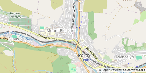 Map of Porth, MID Glamorgan