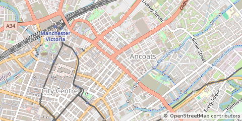 Map of Manchester, Greater Manchester