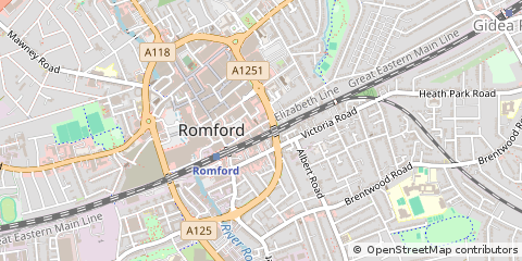 Map of Romford, Essex