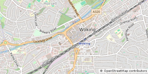 Map of Woking, Surrey