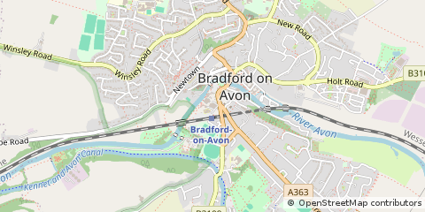 Map of Bradford-on-Avon, Wiltshire