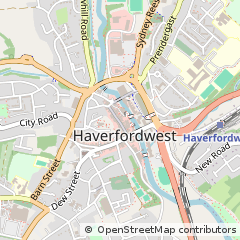 Map of Haverfordwest, Pembrokeshire