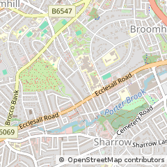 Map of Sheffield, South Yorkshire