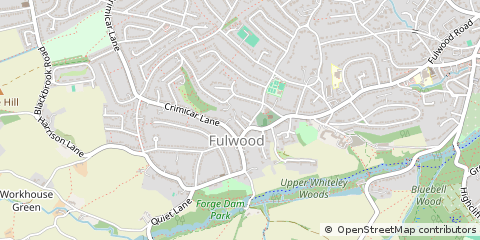 Map of Sheffield, South Yorkshire