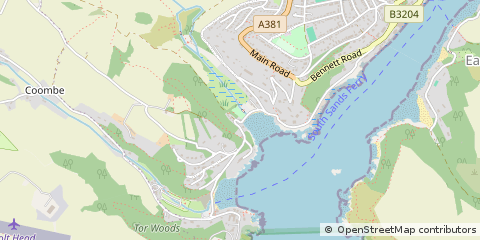 Map of Salcombe, Devon