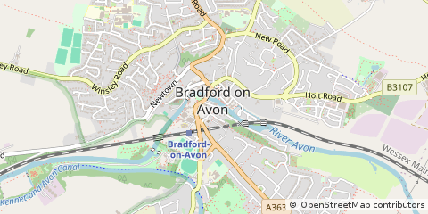 Map of Bradford on Avon, Wiltshire