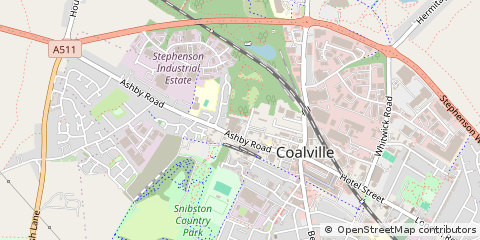 Map of Coalville, Leicestershire