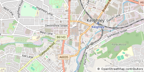 Map of Keighley, West Yorkshire