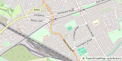 Map of Ruislip, Middlesex