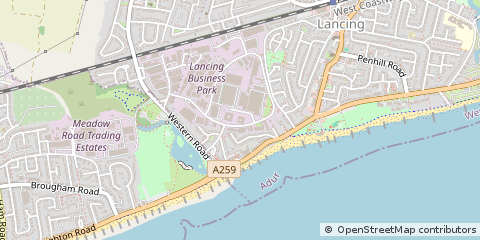 Map of Lancing, West Sussex