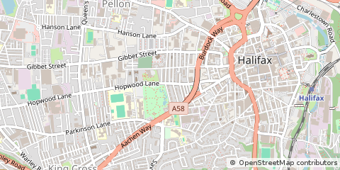 Map of Halifax, West Yorkshire