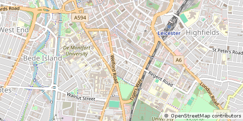Map of Leicester, Leicestershire