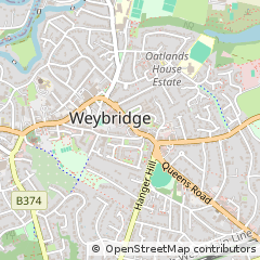 Map of Weybridge, Surrey